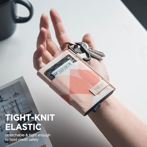 VULKIT Slim Wallet for Men and Women, Pop up Credit Card holder Metal Case RFID Blocking with Keychain Wristlet3