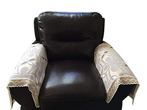 Octorose ® Chenille Lace Sofa Arm Covers (Grey, 2Pc-26X26-Sofa Arm Cover) #TOP20