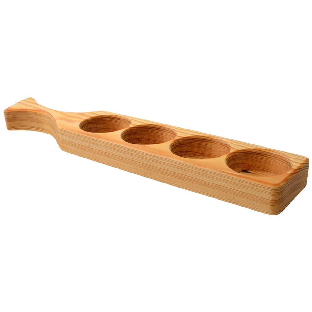 Plateau à goûter en bois artisanal en pin avec poignée centrale