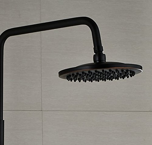 Ensemble de douche mitigeur laiton noir Gowe avec colonne réglable
