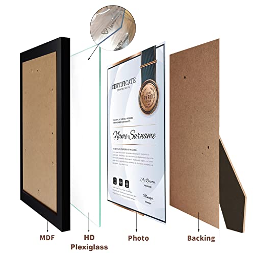8.5X11 Certificate Document Picture Frame Set Of 6, Black Diploma Frames For Wall Or Tabletop #TOP3