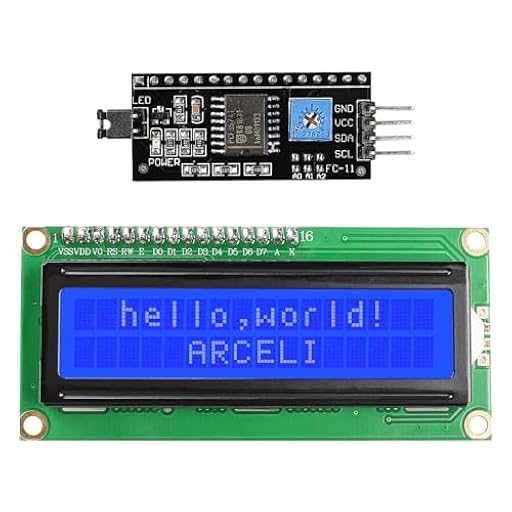 ARCELI IIC I2C TWI 1602 Módulo LCD Display, Módulo Serial 16x2 Display, Compatible con Raspberry Pi Pico | Ya disponible en tu tienda friki favorita! En mundofriki.es!