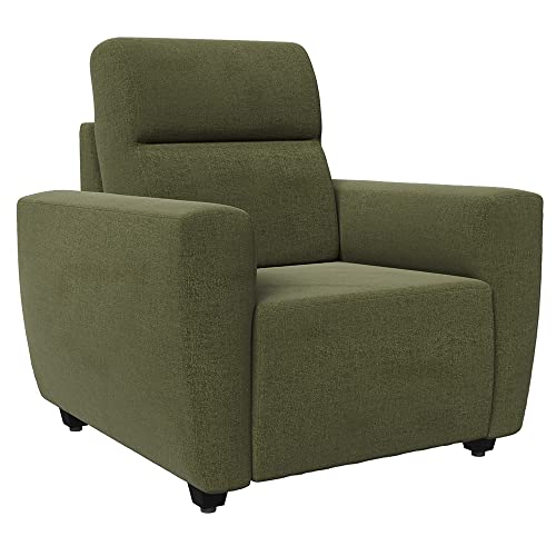 Image of Wakefit Sofa Set | 3 Year Warranty | Sofa 1 Seater, 1 Seater Sofa for Living Room, Wooden Sofa Set, Sofa Set Single Seater - Belize(Reflection : Green)