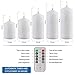 3D Flameless Candles.Set of 5 White Flickering Pillar Candles.LED Wax Candles with Remote Control
