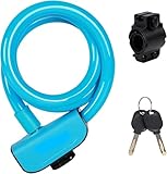Candado for bicicleta, candado de aleación con cable de acero, candado for bicicleta, candado antirrobo for ciclismo al aire libre con soporte for llaves, candado de seguridad con cable de acero for a