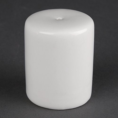 Athena Hotelware Salt Shakers in White Porcelain - Easy Refill - Robust and Functional - Pack of 12