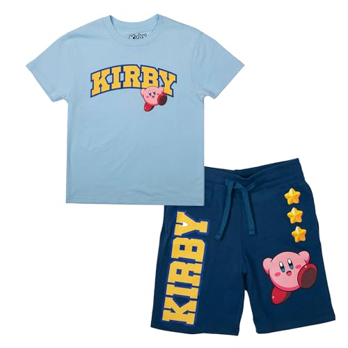 Bioworld Kirby Collegiate Style Short Sleeve Tee and Matching Lounge Shorts 2-Piece Set3
