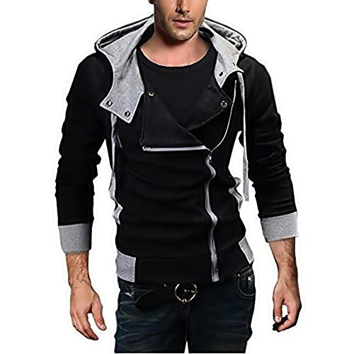 Lovelegis Sudadera para hombre con capucha, jersey deportivo, cierre de cremallera, idea de regalo original, color negro, Negro , XXL Cover