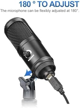 USB Microphone • Metal Condenser Recording • Microphone Tripod • For Laptop Mac or Windows • Cardioid Studio Recording Vocals, Voice Over, Streaming, YouTube Video