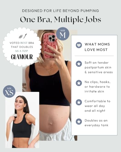 Image of Larken Hands Free Pumping Bra for Breastfeeding | Breast Pump - Maternity Bras for Pregnancy, Pumping & Nursing Bra in One