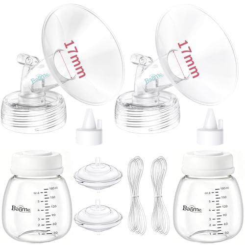 Image of Pump Parts Compatible with Spectra S1 /S2 /9 Plus, Not Original Accessories, Full Set Replacements Include 17mm Flanges, Valves, Backflow Protectors (Duckbills Included), Tubings and Bottles