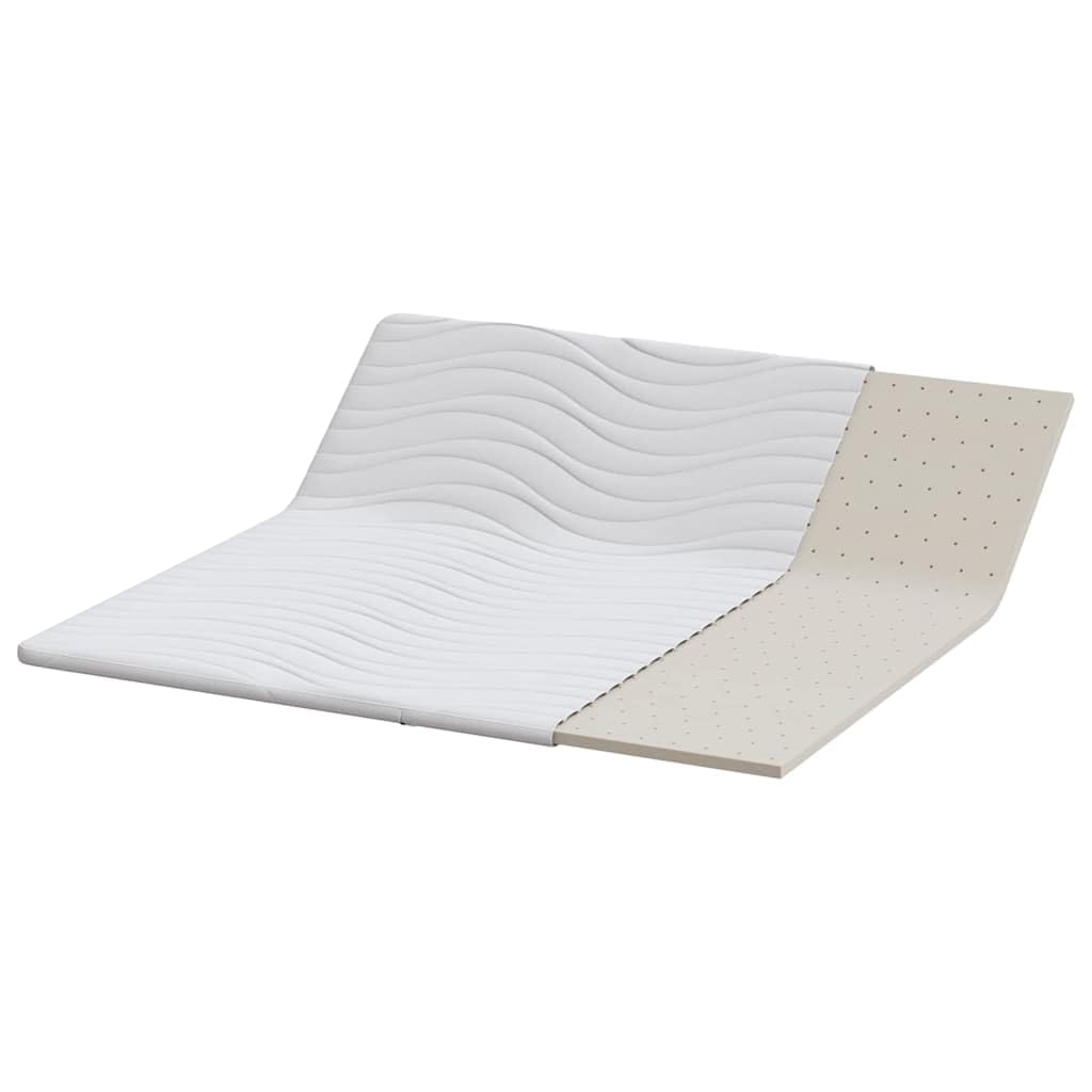 Cubrecolchón blanco 200 x 200 cm de tejido de punto transpirable con relleno de espuma de látex, antideslizante, impermeable, hipoalergénico, higiénico para dormitorio y cama de invitados