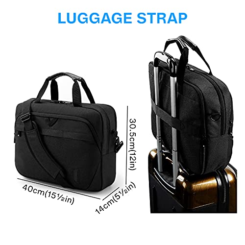 Image of BAGSMART Laptop Bag, 15.6 Inch Briefcase Men, Lockable Computer Bag Work Bag, Water-Repellent Shoulder Messenger Bag Travel Office Business, Black | Work Bag Water-Repellent Shoulder Messenger Bag Travel Office Business