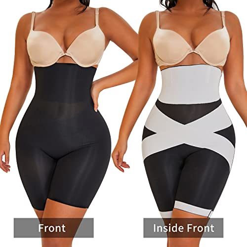 Movwin Shapewear For Women Tummy Control High Waisted Seamless Body Shaper Thigh Slimming Short Underwear Black #TOP1
