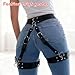 XaiYimee Punk-Style Thigh Strap, Adjustable Waist Chain, Black Sock Strap, Women's Fashion Accessory, Perfect for Halloween Parties (Garter (Double Layer))