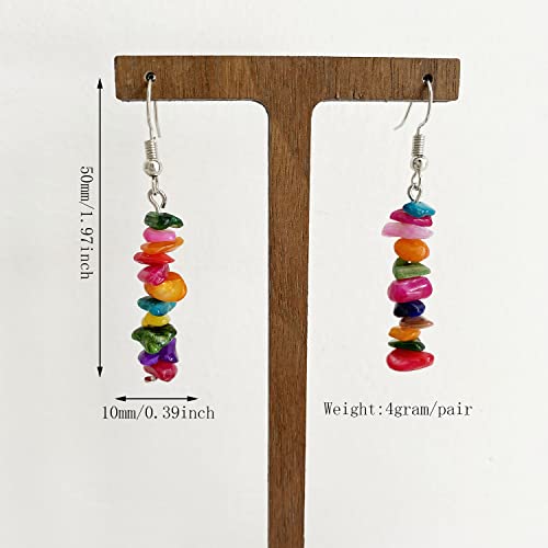Unique Handmade Bohemian Crystal Quartz Earrings Colorful Natural Chakra Stone Dangle Drop Earrings for Women Statement Jewelry Gifts2