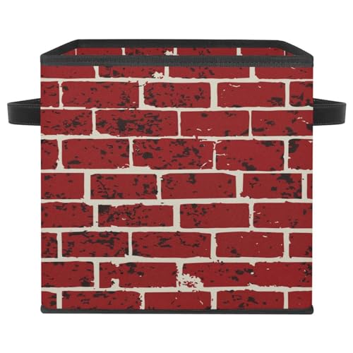 Boîte de rangement cube motif briques au design moderne