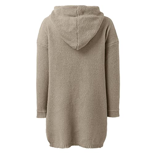 2022 Hooded Knitwear Hat Neck Temperament Loose Cardigan Women's Sweater Large Women's Sweater Cardigan For (Khaki, M) #TOP3