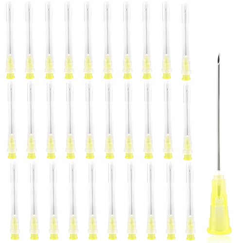 PYEUIFT 20G 0,9x15mm acero inoxidable,diferentes tamaños: 18 G/19 G/20 G/21 G/22 G/23 G/25 G/26 G/27 G/30 G,embalaje individualmente,tubos de recarga para industria, hobby y hogar(50 Piezas