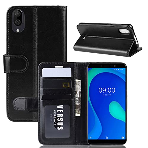 Kezaizhe Coque for Wiko Y80 Housse en Cuir PU TPU Magnétique Protection étui for Y80 Wiko Y 80 2019 Telephone Portable Portefeuille Fonction Support (Black)