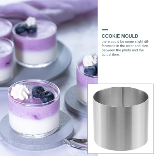 Cabilock Set of 4 Round Stainless Steel Mousse Rings – 2.36 x 2 Inch Mini Cake Molds, Professional Food Plating Rings for Rice & Tartare, Small Dessert Holders for Baking & Pastry (Silver) by Cabilock - Image 6