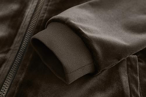 Image of Mens Faux Suede Bomber Jacket Varsity Jacket Windbreaker Vintage Casual Lightweight Leather Coats Jackets