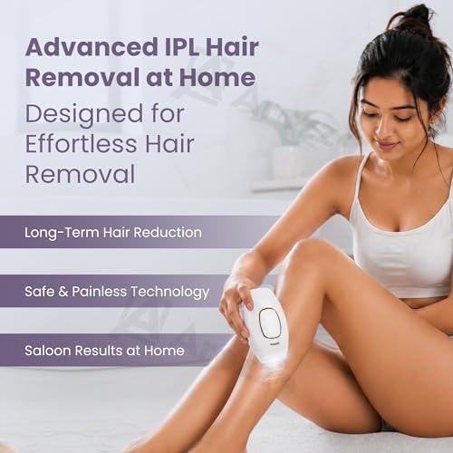 Image of IPL Hair Removal Handset for Women & Men - Painless Laser Machine for Permanent Hair Reduction on Face, Bikini, Underarms, Legs, Armpit At-Home, 3 Month Warranty (Small)
