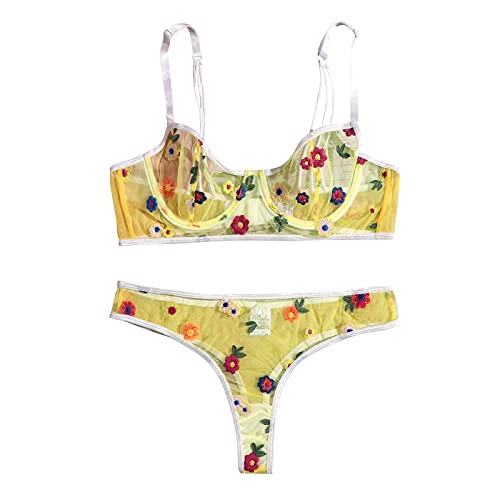 Dessous-Sets für Damen 2T Pajamas Boys Schlafanzug Damen Schlafanzug Herren Kurz Lustig Bananas Im Pyjama Schlafanzug Damen Baumwolle (Gelb 1,XL) Cover