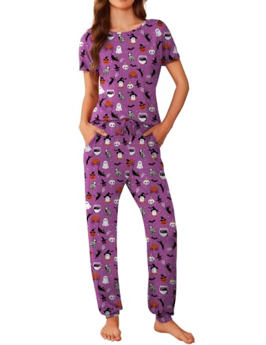 Image of Ekouaer Pajamas for Womens Set Soft 2 Piece Loungewear with Jogger Pants