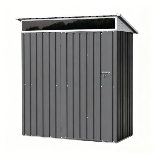 Shintenchi 5x3 FT Outdoor Storage Shed with Window, Outdoor Waterproof Storage Shed Metal Garden Shed with Lockable Single Door,Weather Resistant Tool Storage House Shed for Garden,Backyard,Steel Gray - Image 7