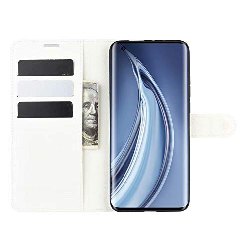 Wuzixi Funda para Vivo V19. Ranuras para Tarjetas, PU Cuero Flip Folio Carcasa, con Soporte Plegable Apto para Vivo V19 Smartphone.Blanco