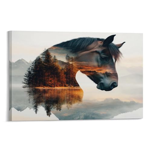 Toile murale moderne avec cheval libre pour une ambiance zen chez soi