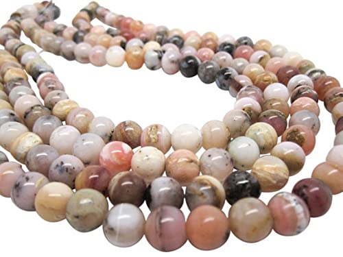 Perles en opale rose du Pérou LKBEADS de 9mm en fil de 16 pouces pour bijoux