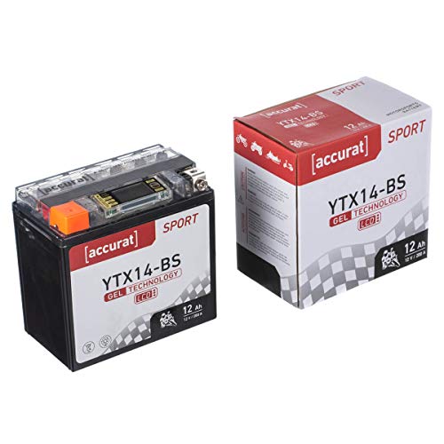 Accurat motorfiets-accu YTX14-BS 12Ah 200A 12V gel-technologie + lcd-display startaccu krachtig robuust… - Afbeelding 3