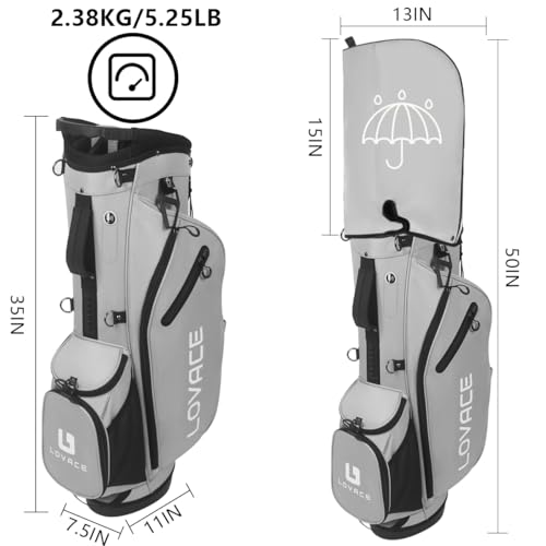 LOVACE 14-Way Golf Stand Bag review - Lightweight 14-Way Divider Stand Bag (Grey) Image 2