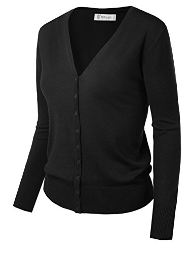 Cardigan Pull Gilet Femme Basic Col V Classique en en Tricot Pull Fine Soft Boutonné – Image 3