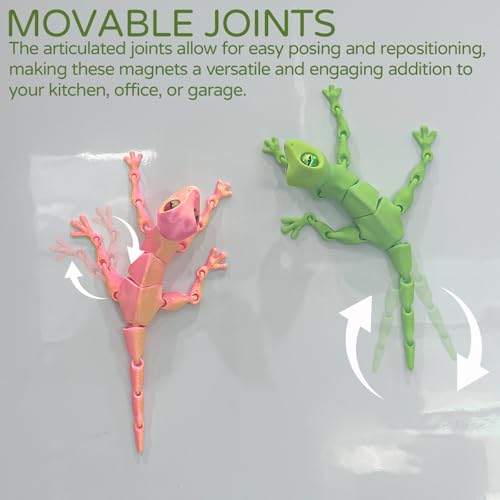 Imanes decorativos de gecko articulados para nevera, pack 2 piezas miniatura 3