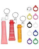 Popizard Lipstick Holder Key Chain - Silver3 3 Pack Keychain with 9 Rubber Rings, Purse Charms for Bag, Keychain Wristlet Wallet Accessories