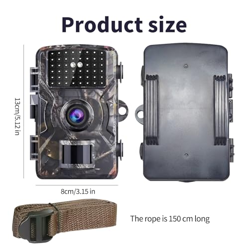 VIVIDRISE Wildkamera, 4K Wildtierkamera, Nachtsichtkamera, Tierkamera mit 32GB SD Karte & IP66 Wasserdicht 0,1s Auslösezeit, Bewegungssensor (4K Wildtierkamera)