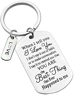 Valentine Day Gifts Keychain for Women and Men When I Tell You I Love You Key Chain Anniversary Wedding Gifts Keyring for Husband Wife Boyfriend Girlfriend Him Her Couple Keyring Birthday Gift