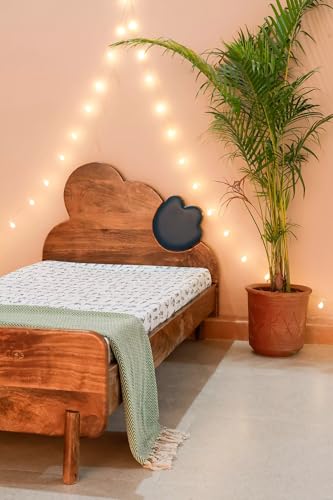 Image of Perk Bed Single Seater Kids Bed |Mickey Mouse Head Solid Wood Kids Bed |Mango Wood, Honey |Mattress Size: 36 x 72 Inches |Single Seater Platform Bed | Assembly- DIY