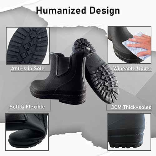 Mens Rain Boots Ankle Rubber Rain Boot Mens Waterproof Ankle Water Boots for Men Waterproof Garden Boots3