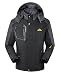 iLoveSIA Men's Mountain Waterproof Fleece Ski Jacket Windproof Rain Jacket Black Size XL