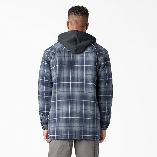 Dickies Men's Water Repellent Flannel Hooded Shirt Jacket3