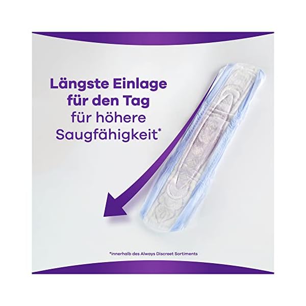 Always Discreet Inkontinenzeinlagen Long, 80 Binden (4 x 20 Stück) Monatspaket, diskreter Schutz & hohe Saugstärke… – Bild 5
