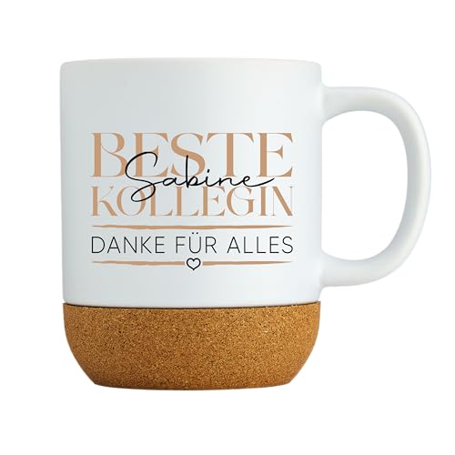 LIEBTASTISCH - Tasse mit Deckel Personalisiert mit Wunschnamen - zum Abschied - Abschiedsgeschenk - Geschenk für Kollege, Kollegin, Arbeitskollegen - Arbeit - Büro