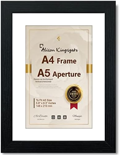 Modern Black 12x10 Photo Frame With Mount Photo Frame for Image Size 10 x 8 Inches, With Clear Perspex Sheet, to Hang Portrait or Landscape (12x10 For 10x8 Image Size, Black)