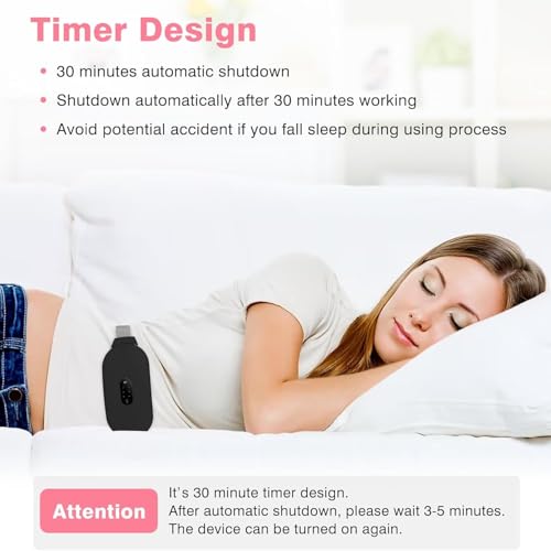 Image of KOT Heating Pads for Cramps, Period Cramp Massager Portable Cordless Heating Pad with 6 Heat Levels and 6 Massage Modes, Heating Pad for Back Pain Relief Menstrual Heating Pads, Black (PAD-BLCK)