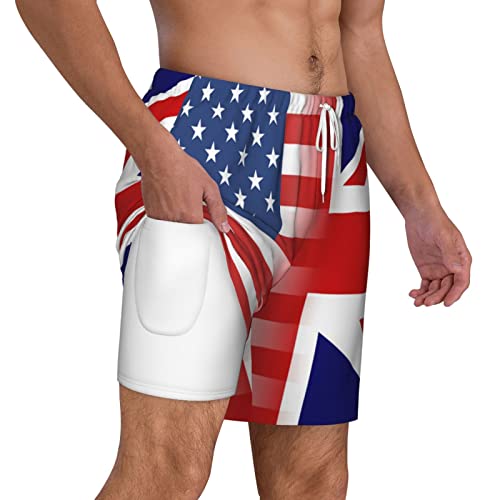 Short de bain double épaisseur homme confortable anti-frottement motif drapeau