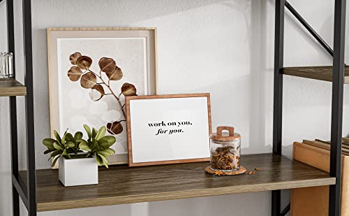 Ikifly Triple Wide 4-Tier Bookshelf, Bookcase With 4 Doors Rattan Storage Cabinet, Industrial Storage Cabinet W/Open Display Shelf, Wood And Metal Bookshelf In Office, Living Room, Study, Bedroom #TOP6